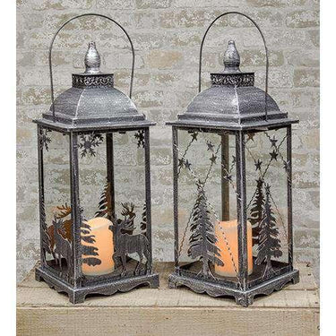 '+Antiqued Christmas Timer Lantern, Asst. - The Fox Decor
